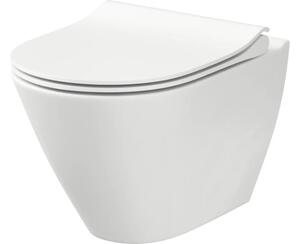 Vas WC suspendat Cersanit City Clean On, fără margine de clătire, evacuare orizontală, alb