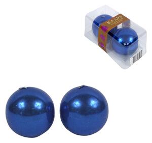 Set 2 lumanari glob CANDLE BALL BLUE 4,5 cm albastru