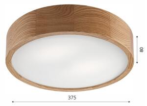 Brilagi CARVALHO Lampă de plafon LED RGBW dimmabilă, 2xE27/9W/230V, Wi-Fi, finisaj stejar, diam. 37,5 cm