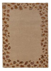 Covor în culoare naturală țesut manual din amestesc de lână 140x200 cm Leopard Frame – Flair Rugs