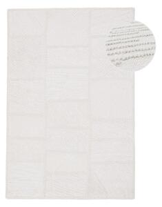 Covor alb țesut manual din amestesc de lână 140x200 cm Sculptured Blocks – Flair Rugs