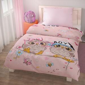 Lenjerie de pat pentru copii din bumbac PUHU roz ,140 x 200 cm, 70 x 90 cm, 140 x 200 cm, 70 x 90 cm