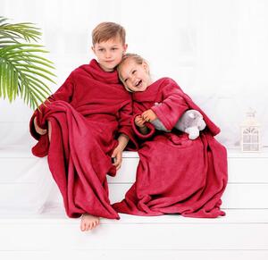 Pătură cu mâneci Decoking Lazy Kids roșu , 90 x105 cm