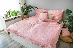 Lenjerie de pat din bumbac Pink Blossom , 140 x200 cm, 70 x 90 cm, 40 x 40 cm