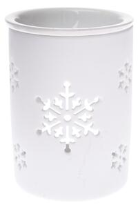 Aroma-lampă din ceramică Snowlet albă,8,5 x 11,5 cm
