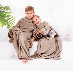 Pătură de decorare cu mâneci Lazy Kids bej , 90 x105 cm