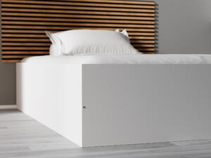 Pat BELLA 120 x 200 cm, alb Saltele: Cu saltele Deluxe 10 cm, Lamele de pat: Fără lamele
