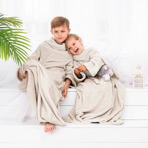 Pătură de decorare cu mâneci Lazy Kids crem , 90 x105 cm