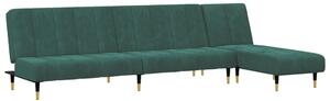 Set canapele, 2 piese, verde închis, catifea