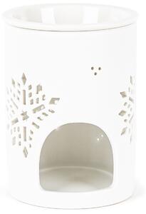 Lampă de aromaterapie din porțelan Floare dezăpadă albă, 8,5 x 12 cm