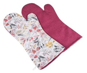 Bellatex Mănuși pentru grătar Autumn burgundy , 22x 46 cm, 2 buc