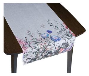 Traversă de masă Bellatex Flori de pajiște gri , 40 x 135 cm