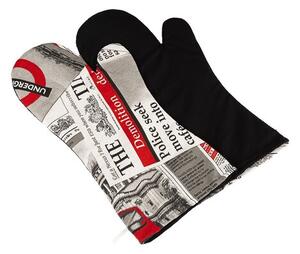 Mănuși pentru grătar Bellatex Ziar roșu/negru , 22x 46 cm, 2 buc