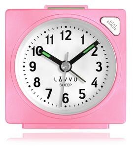 Ceas deșteptător roz LAVVU SWEEP cu funcționarelină