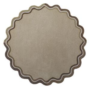 Covor în culoare naturală țesut manual rotund din lână ø 180 cm Leo Scallop – Flair Rugs