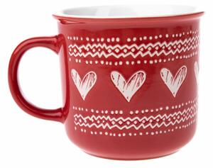 Cană ceramică de Crăciun Inimă de Crăciun II roșu,450 ml