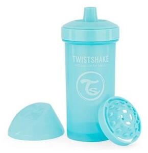 Sticlă Twistshake Non-Leaking cu pai 360 ml12 m+, albastru