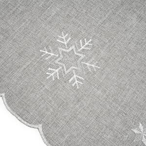 Față de masă de Crăciun Fulgii de zăpadă gri , 35x 160 cm, 35 x 160 cm