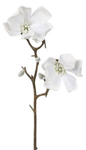 Floare artificială Magnolia înzăpezită albă, 49 cm
