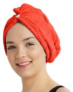 Turban de păr din terry cu uscare rapidă roșu