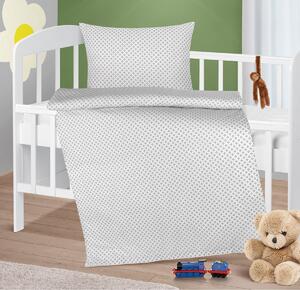 Lenjerie de pat din bumbac pentru copii Bellatex Agata Rhomboid gri, 90 x 135 cm, 45 x 60 cm