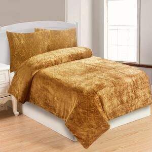 Lenjerie de pat inclusă micro pluș Symbol miere ,140 x 200 cm, 70 x 90 cm