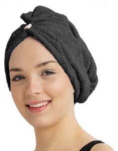 Turban de păr cu uscare rapidă din frotir negru