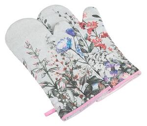 Bellatex Mănuși pentru grătar Flower violet, gri ,22 x 46 cm, 2 buc