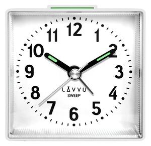 Ceas deșteptător LAVVU alb SWEEP cu funcționarelină