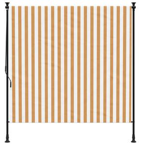 Jaluzea rulou de exterior portocaliu/alb 150x270 cm textil/oțel