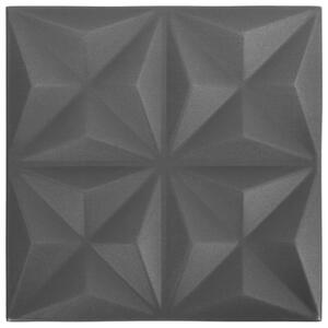 Panouri de perete 3D 12 buc. negru 50x50 cm model origami 3 m²