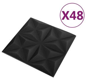 Panouri de perete 3D 48 buc. negru 50x50 cm model origami 12 m²