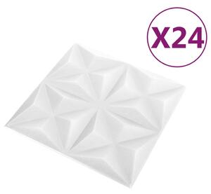 Panouri de perete 3D 24 buc. alb 50x50 cm model origami 6 m²