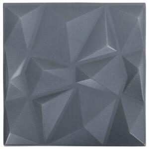 Panouri de perete 3D 48 buc. gri 50x50 cm model diamant 12 m²
