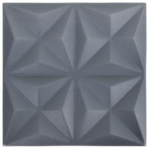 Panouri de perete 3D 12 buc. gri 50x50 cm model origami 3 m²