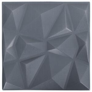 Panouri de perete 3D 24 buc. gri 50x50 cm model diamant 6 m²