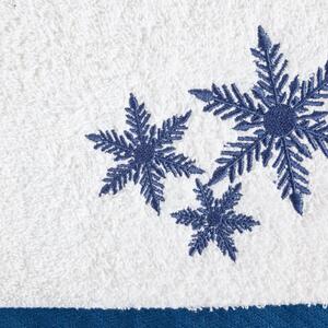 Prosop din bumbac cu broderie albastră de Crăciun Lăţime: 70 cm | Lungime: 140 cm