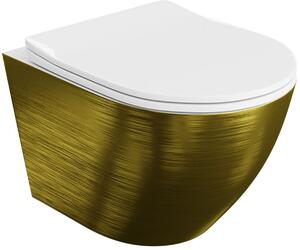 LaVita Sofi Slim set vas+capac soft close agăţat da alb-auriu lucios 5900378331858