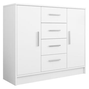 Comodă Comfivo Romtea 101Alb, Cu sertare și uși, 10x12x4cm