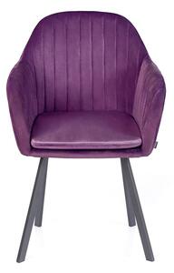 Scaun de sufragerie din catifea violet TRENTO