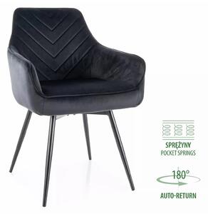Scaun SERVIO, negru - Bluvel 19, stofa catifelata/metal, 55x58x88 cm