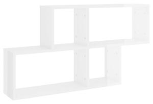 Raft de perete, alb extralucios, 100x18x53 cm, PAL