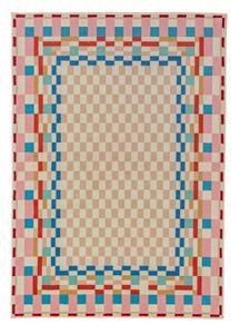 Covor din amestesc de lână 140x200 cm Checkered Border – Flair Rugs