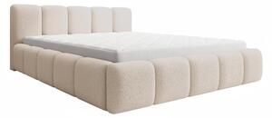Pat tapițat Tesia 160x200 cu ladă depozitare - bukla bej Quelle 03