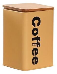 Recipient Coffee din metal galben 14 cm