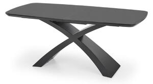 Masă Houston 1239Negru, Gri inchis, 8x9x18cm, ExtensieExtensie, Sticlă călită, MDF, MDF