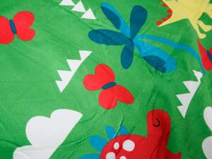 Poncho pentru copii DINO verde, 60 x 120 cm