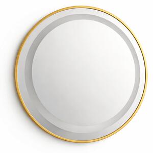 Oglinda LED rotunda 6918 Ø70 rama aluminiu aurie senzor tactil