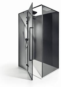 Cabina dus HYDRA 80x120 dreptunghiulara, geam fumuriu securizat 8 mm, profil negru mat