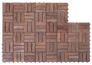 Plăci de pardoseală, 11 buc., 30 x 30 cm, lemn masiv reciclat